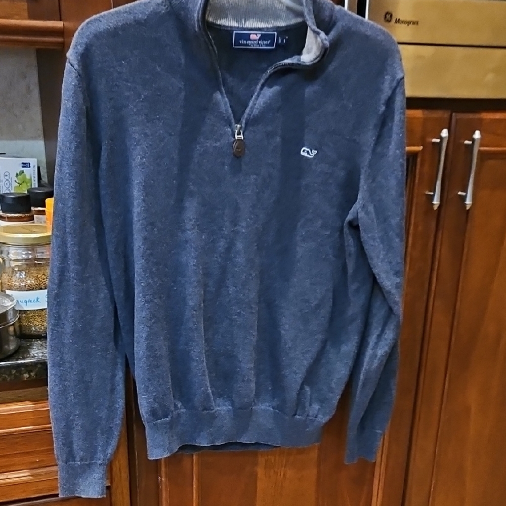 Vineyard Vines Men's Charcoal Zip-Up Sweater